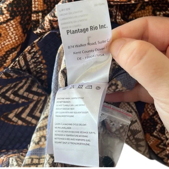 Farm Rio Yawanawa Vanahu Navy Organic Cotton Mini Dress Sz L - Picture 12 of 13